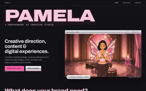 Screenshot of studiobypamela.com, a website designed and built by Pamela.